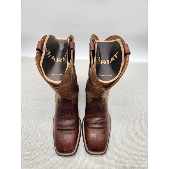 Ariat Size 10 EE Brown Boots Western Cowboy Square Toe Biker 10016291 Flaw main image 16